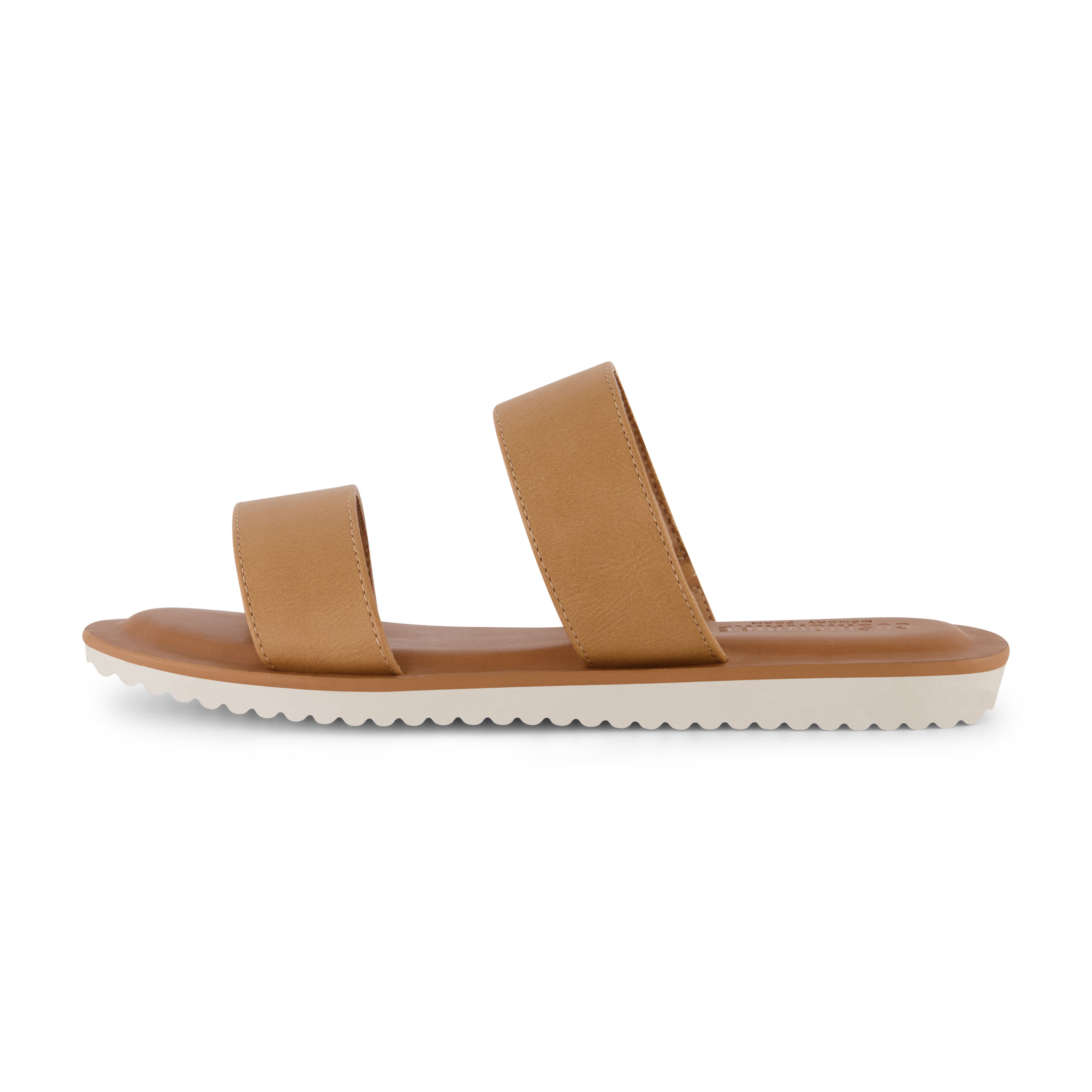 Vera Two Band Slide Sandal Tan