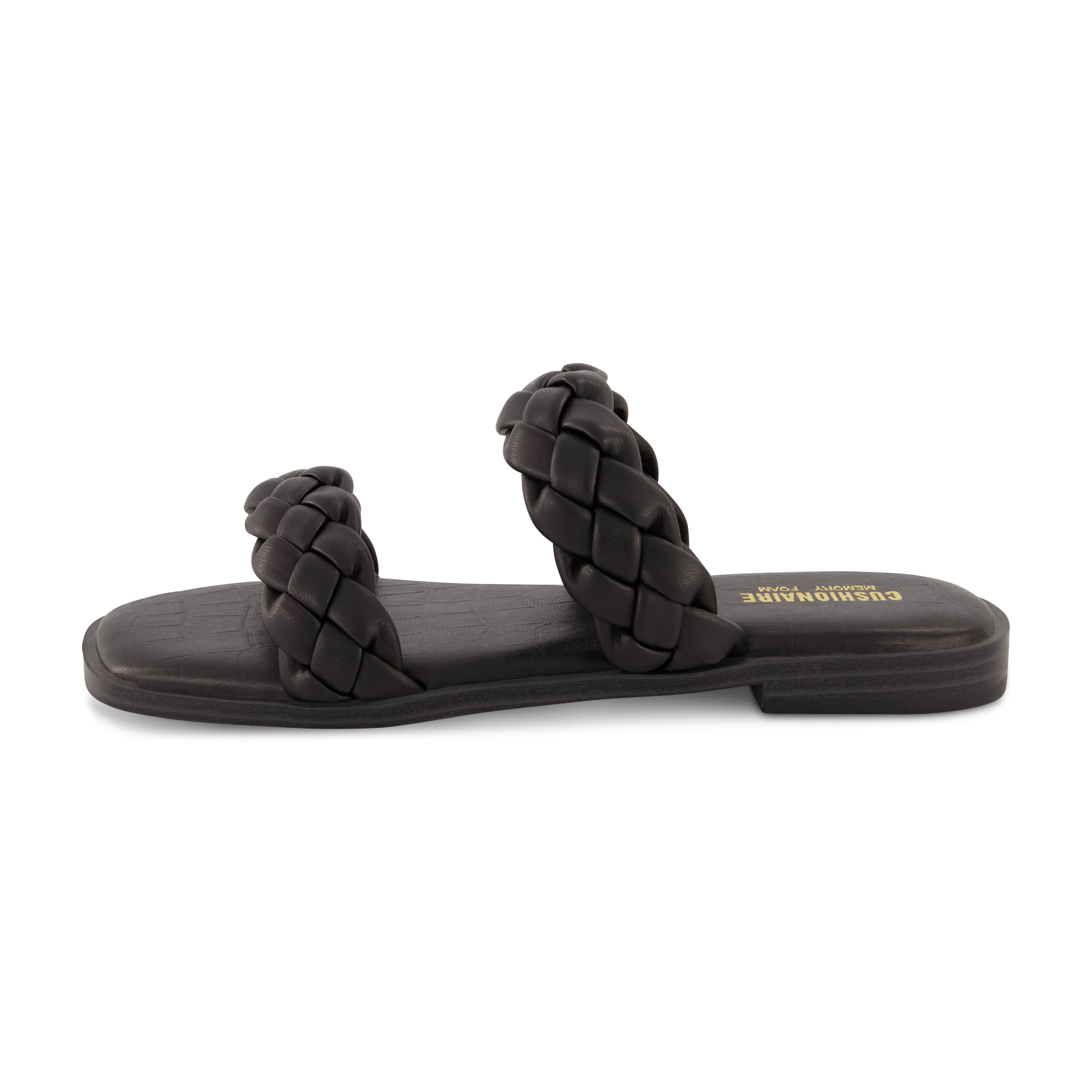 Vicki Braided Two Band Sandal Black