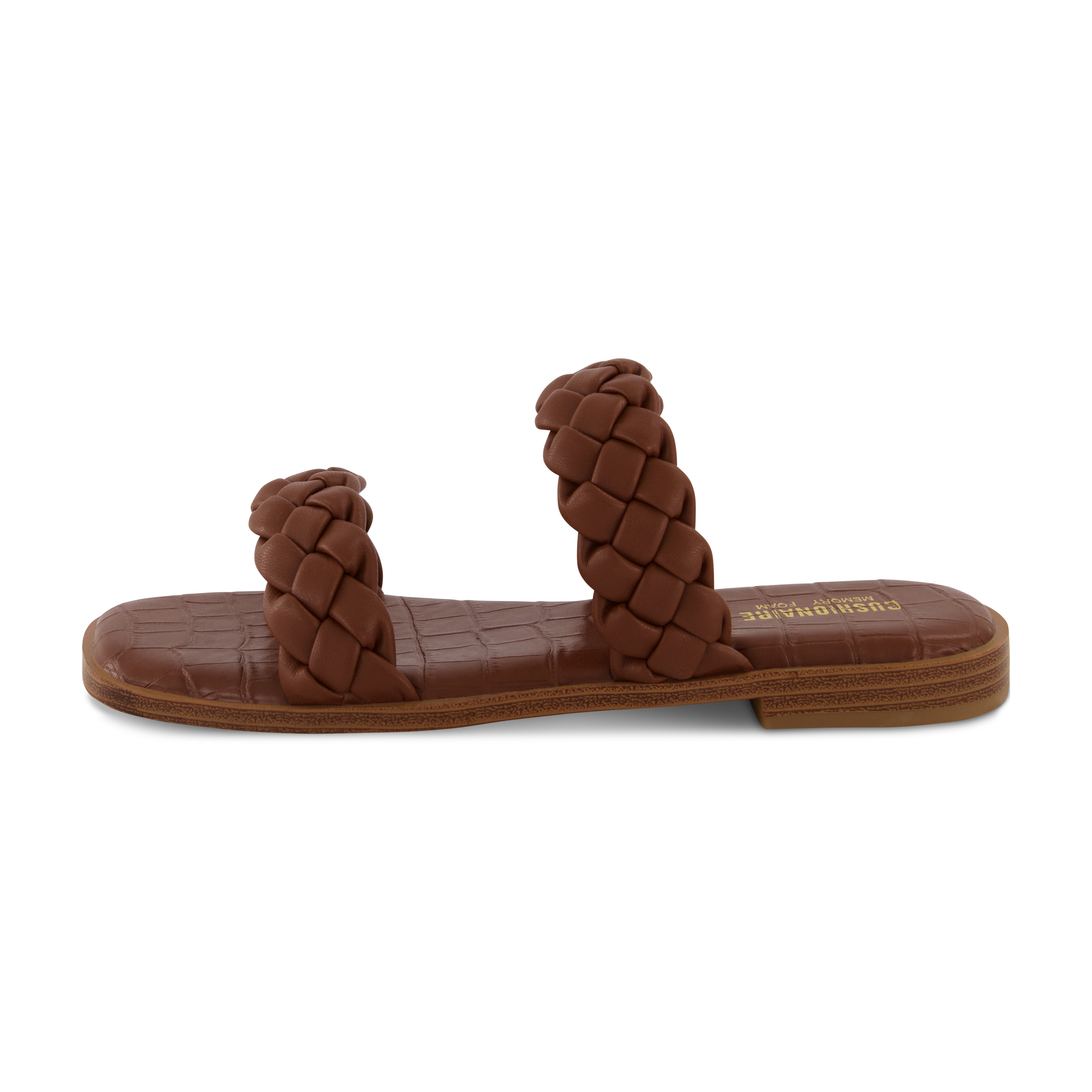 Vicki Braided Two Band Sandal Brown