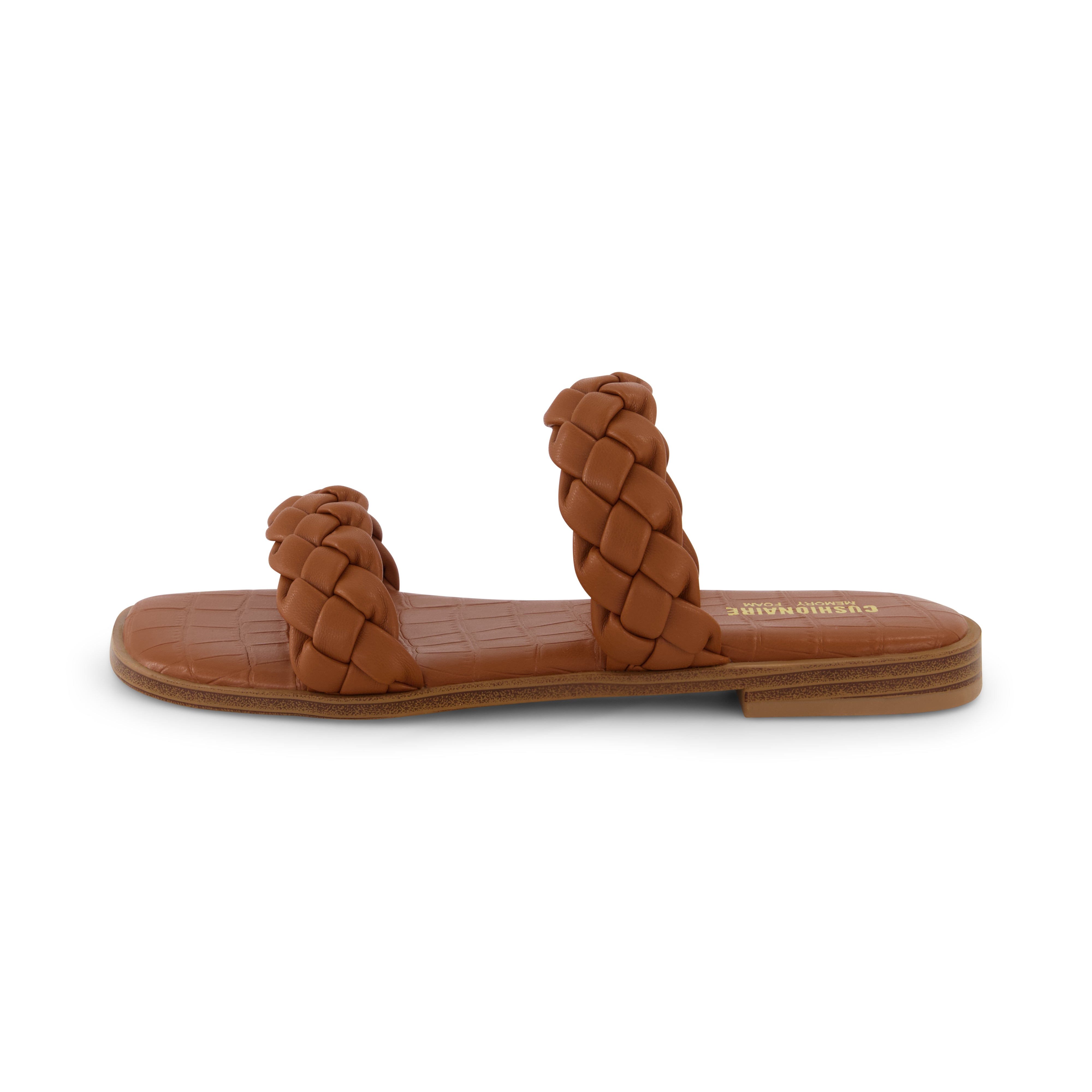 Vicki Braided Two Band Sandal Cognac