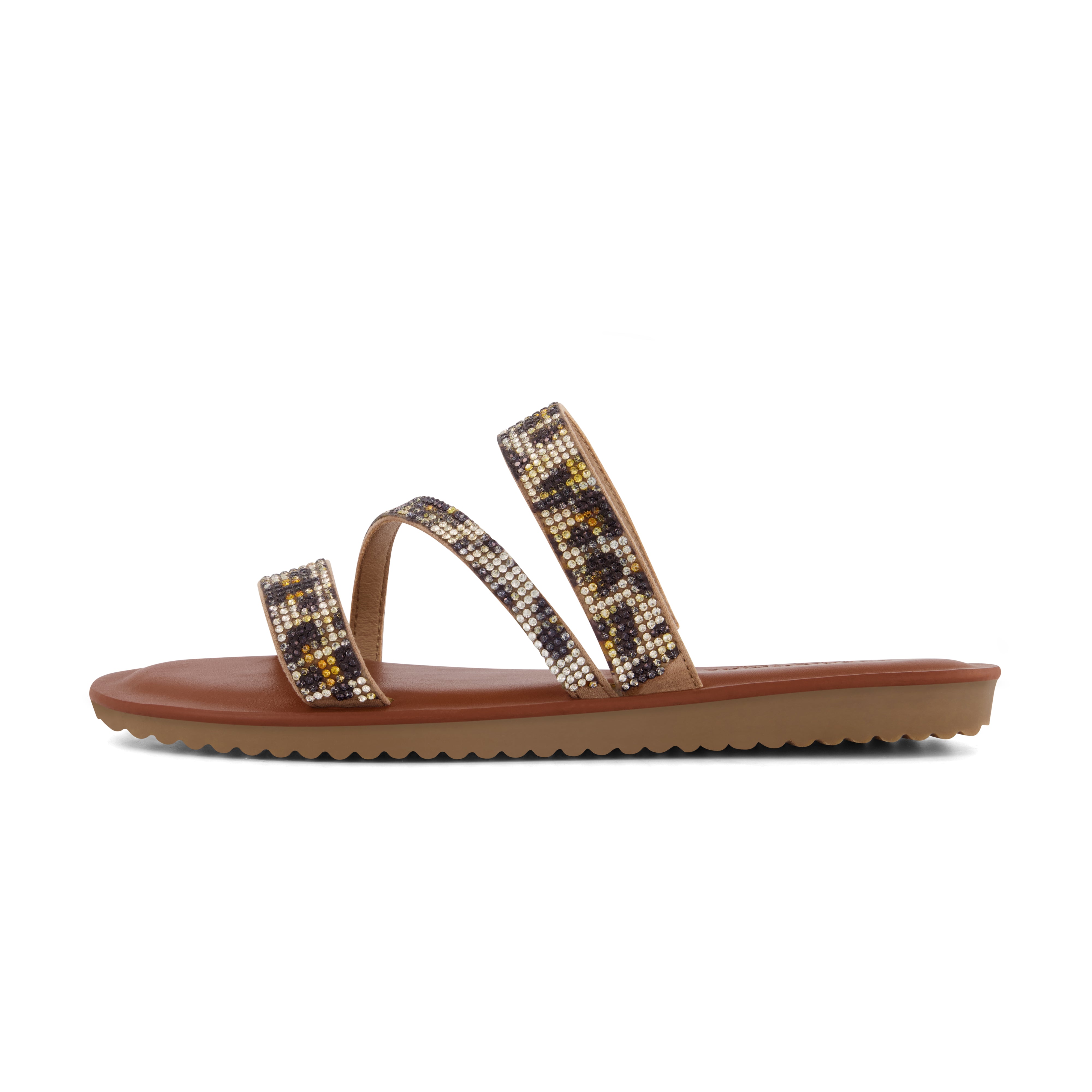 Vienna Rhinestone Slide Sandal Leopard