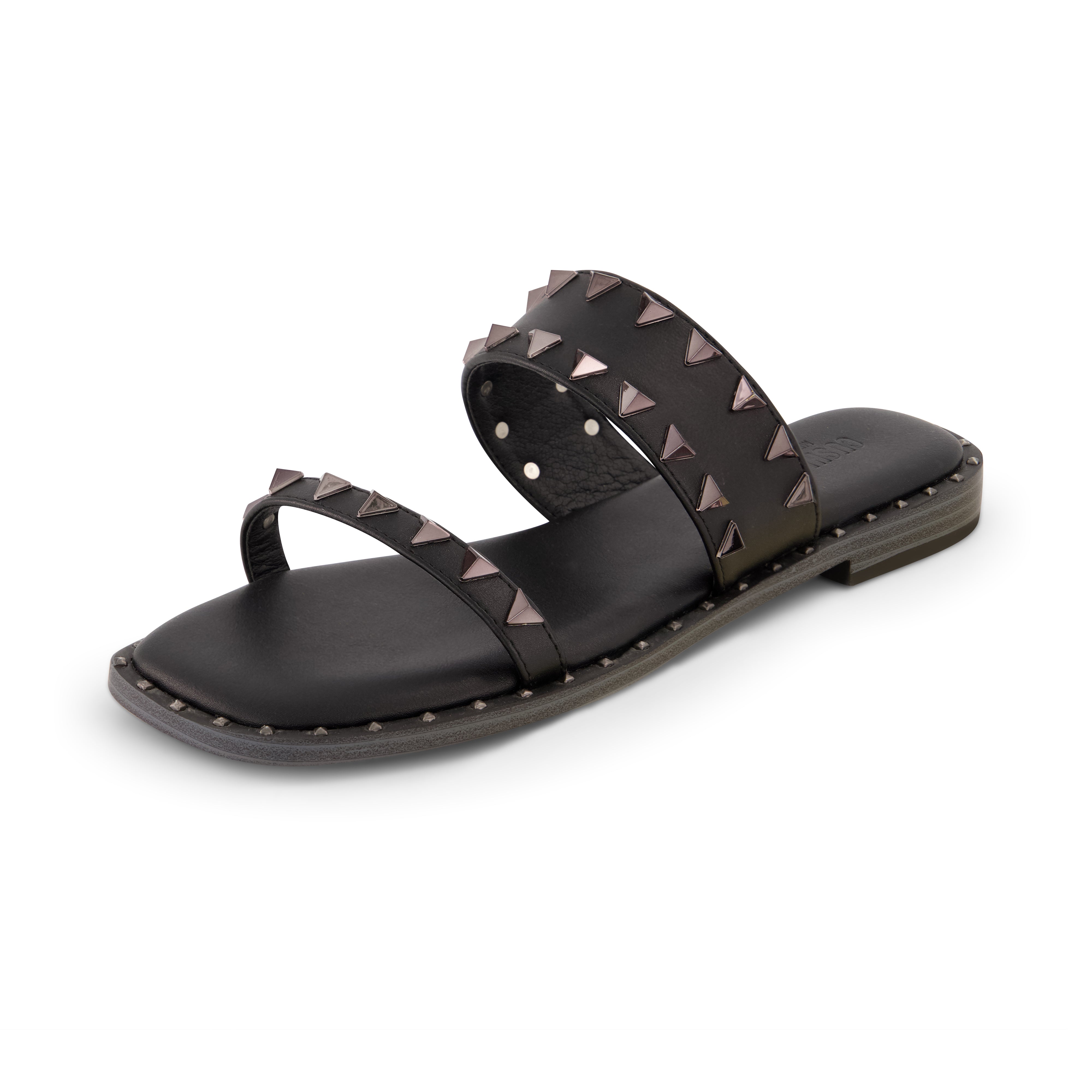 Visby Studded Two Band Sandal Black