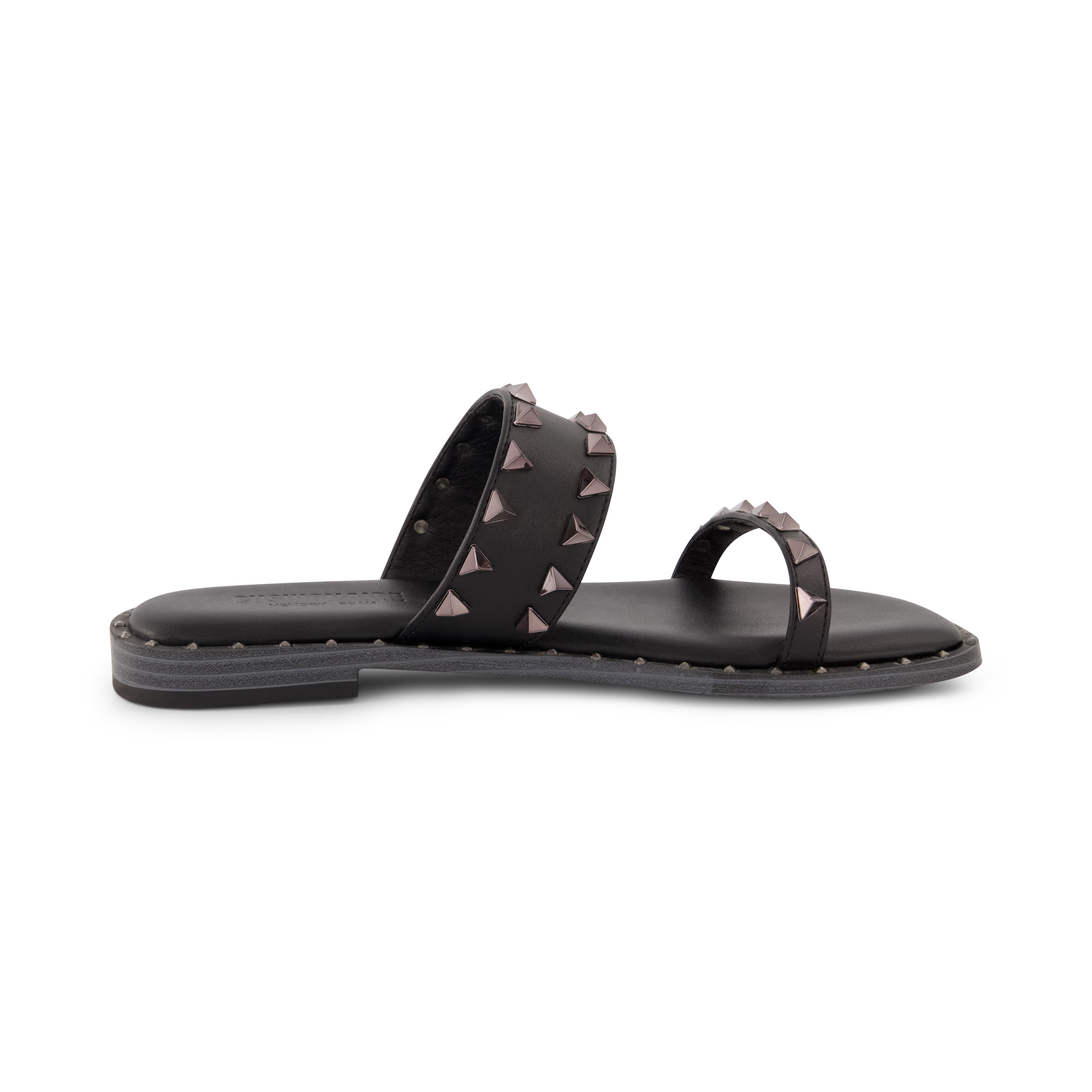 Visby Studded Two Band Sandal Black