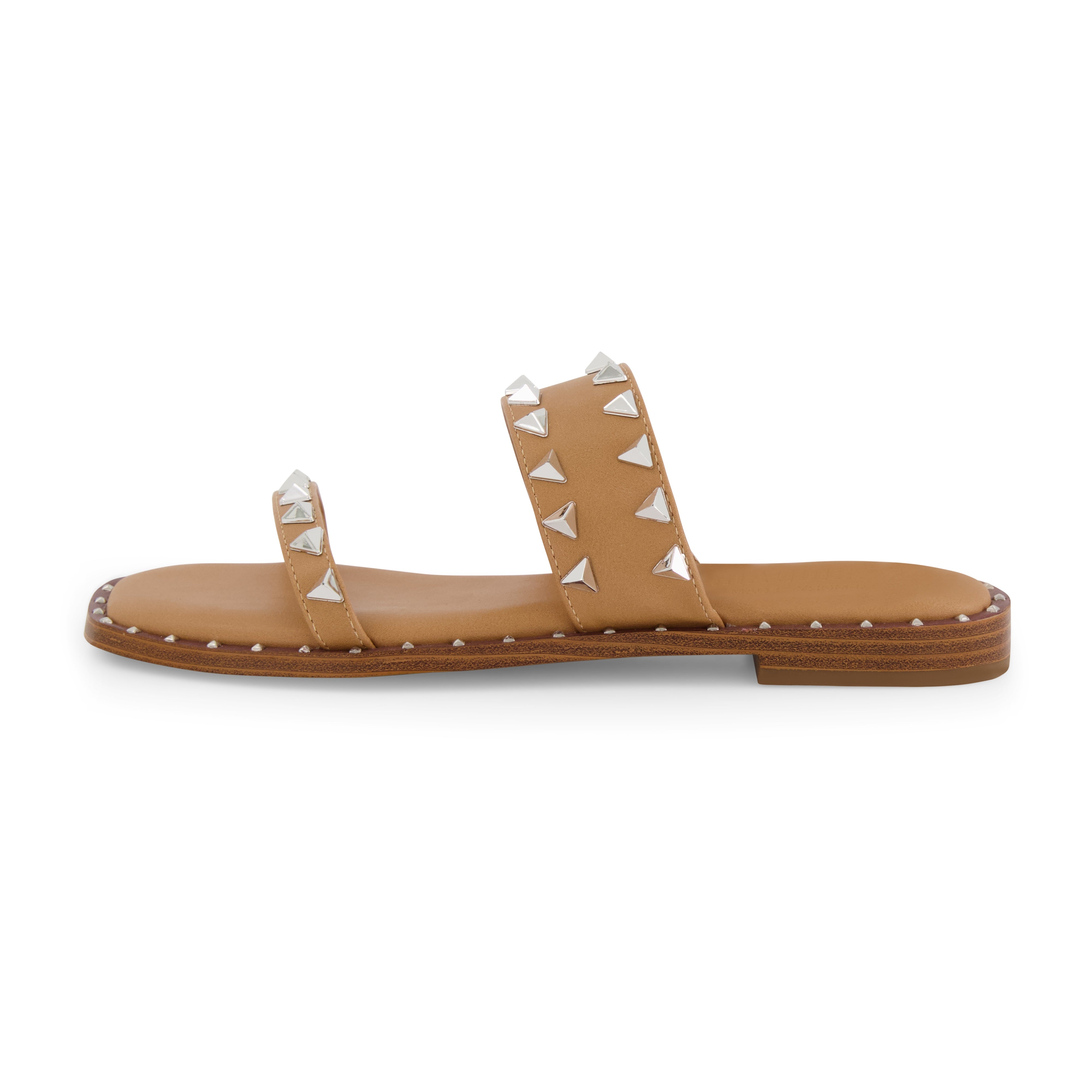 Visby Studded Two Band Sandal Tan