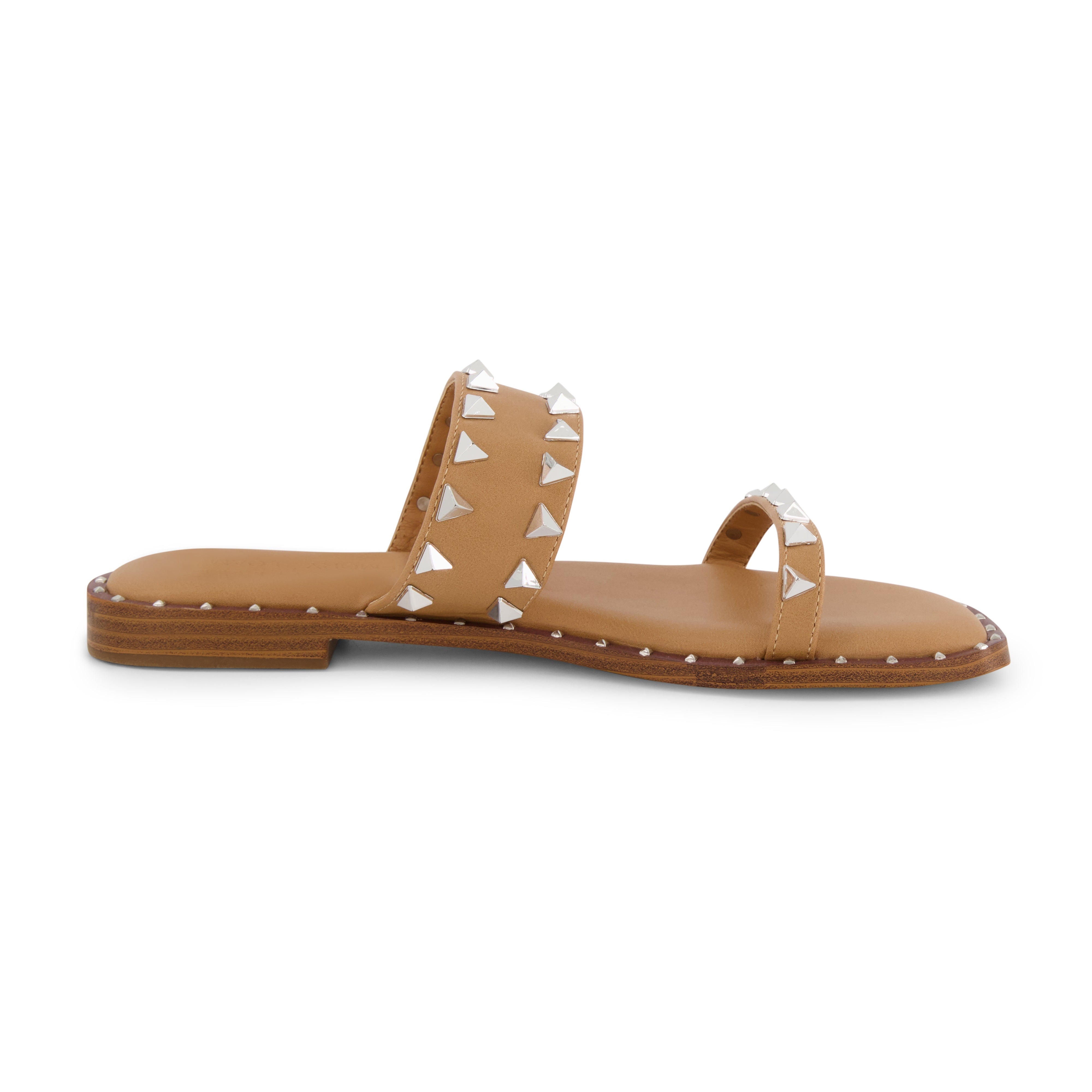 Visby Studded Two Band Sandal Tan