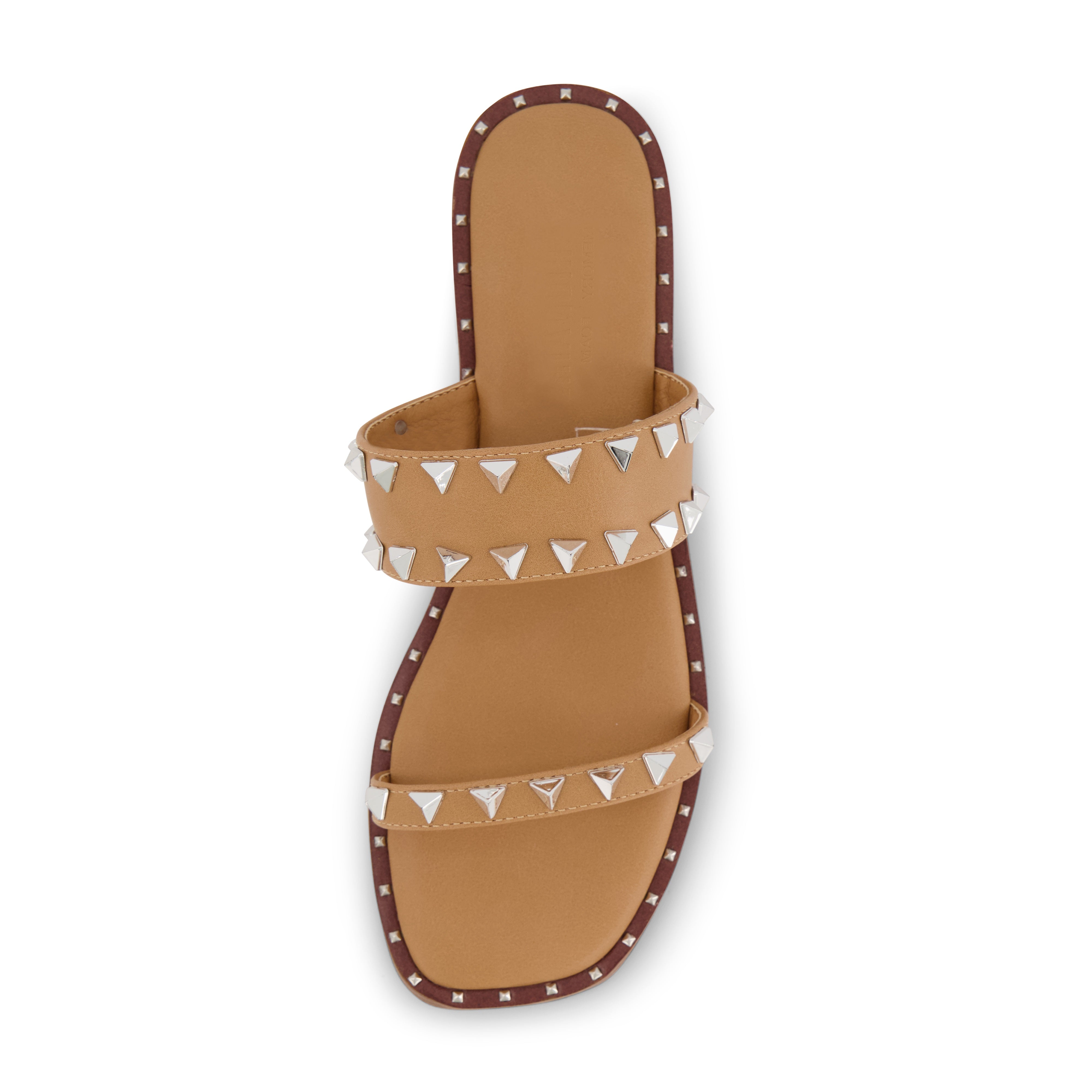 Visby Studded Two Band Sandal Tan