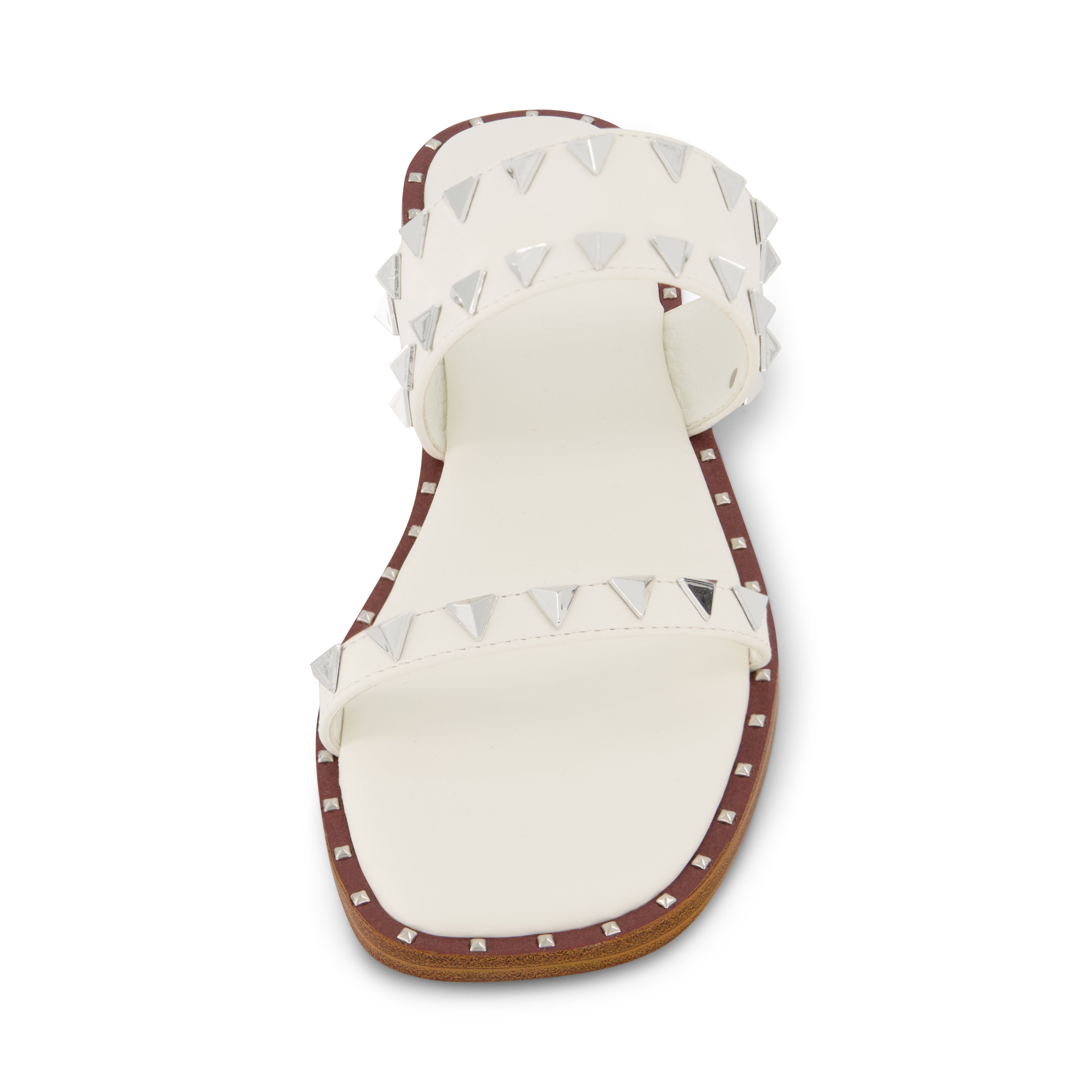 Visby Studded Two Band Sandal White