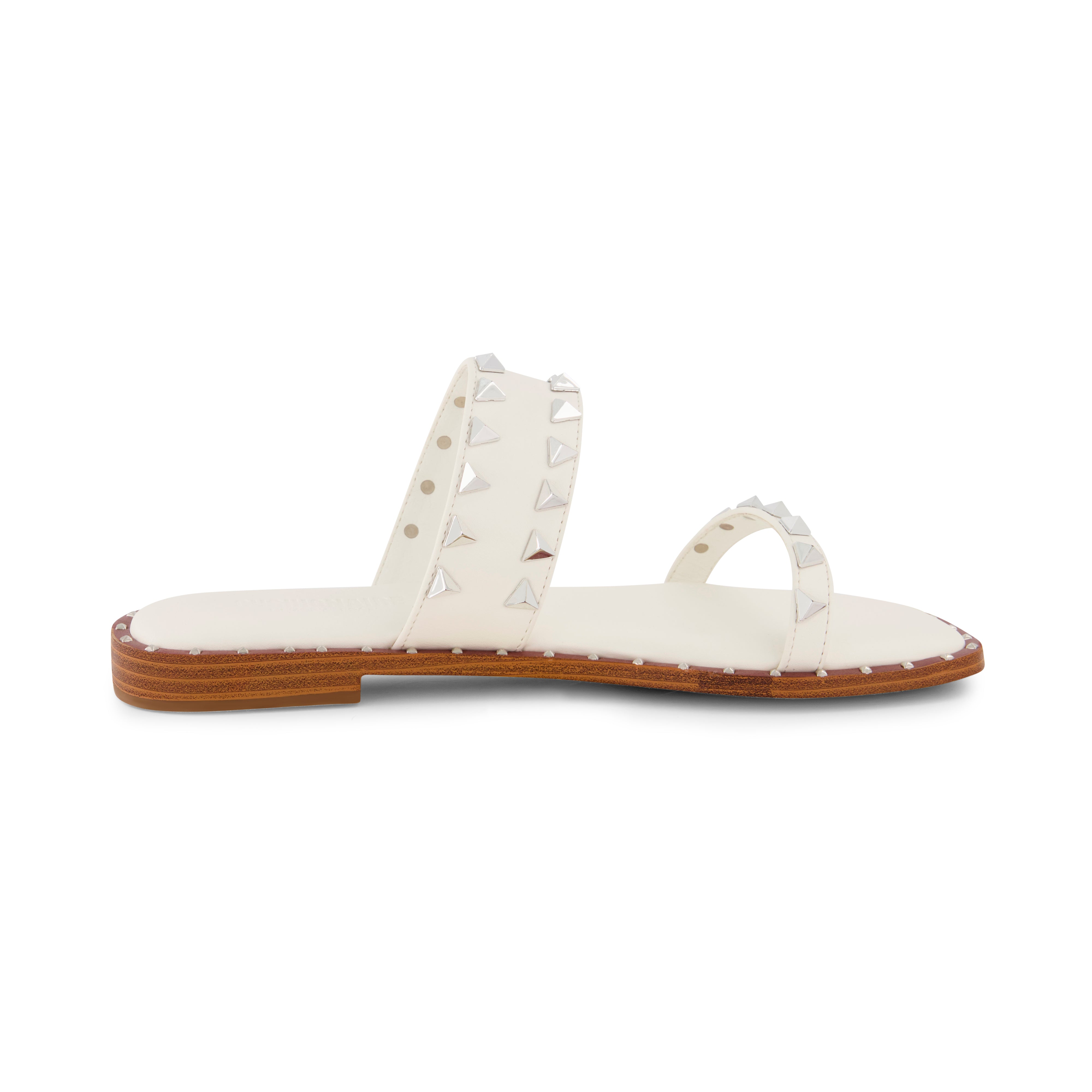 Visby Studded Two Band Sandal White