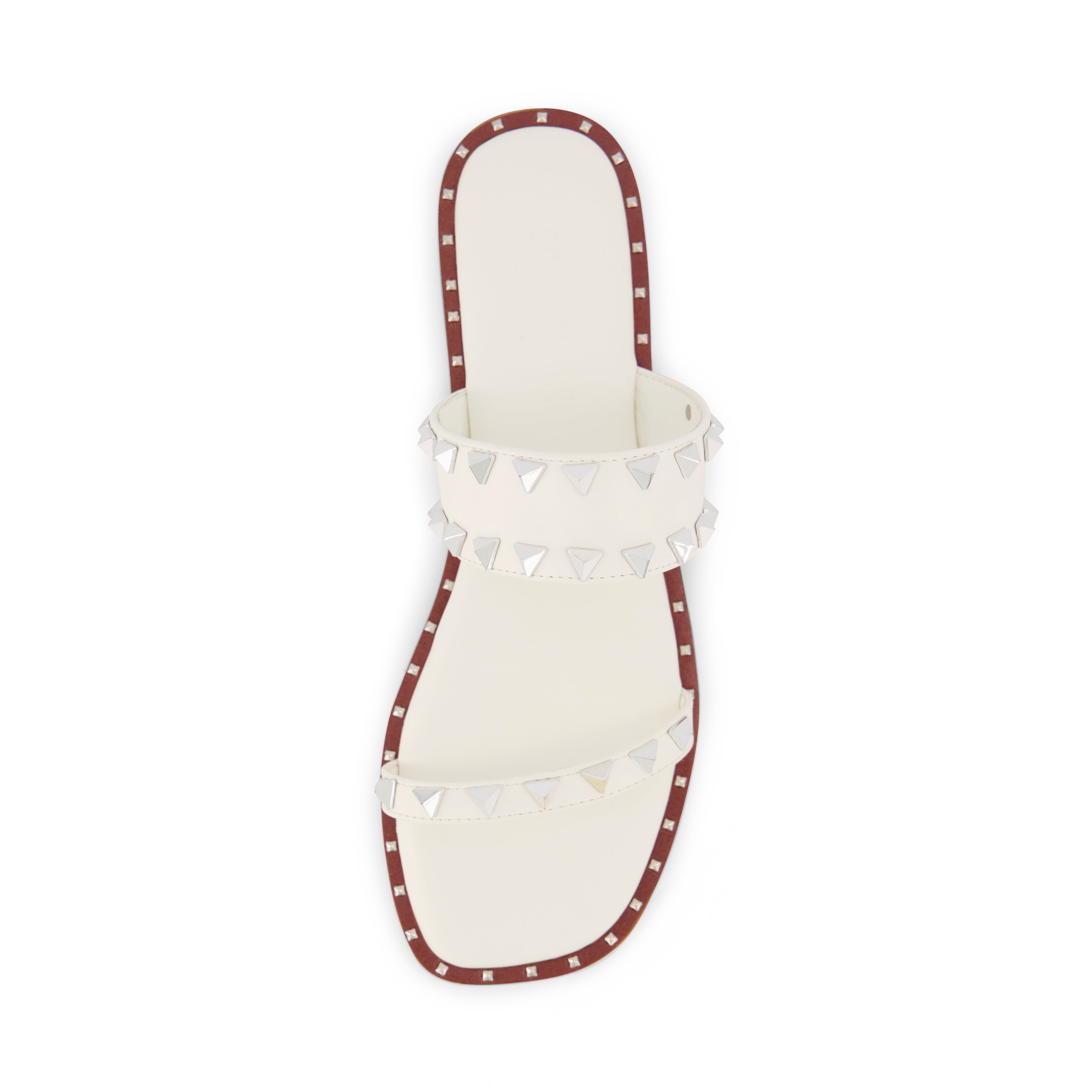 Visby Studded Two Band Sandal White