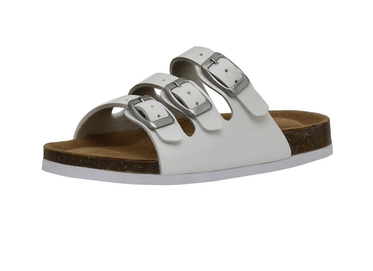 Liana Jr Cork Footbed Sandal White Matt